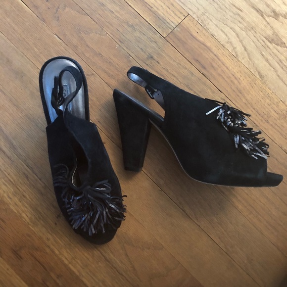 Black suede with silver tassels - Picture 1 of 5